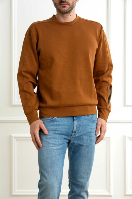 COLMAR ORIGINALS-FELPA GIROCOLLO IN INTERLOCK MISTO COTONE-COL61903YV CAMMELLO XL