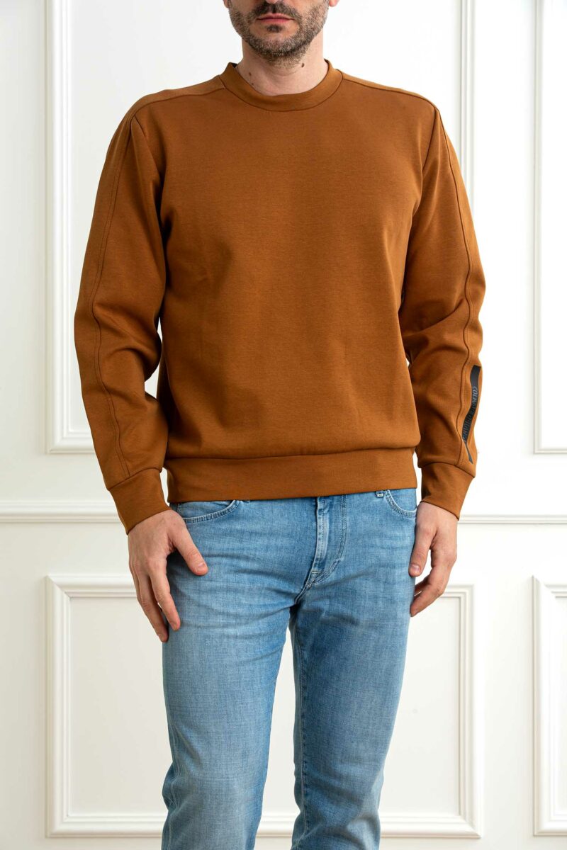 COLMAR ORIGINALS-FELPA GIROCOLLO IN INTERLOCK MISTO COTONE-COL61903YV CAMMELLO XL