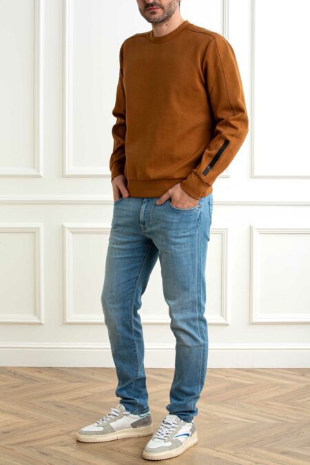 COLMAR ORIGINALS-FELPA GIROCOLLO IN INTERLOCK MISTO COTONE-COL61903YV CAMMELLO XL