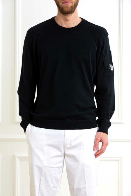 CP COMPANY-MAGLIA GIRO SEA ISLAND CREW NECK LENS KNIT-CP18CMKN026A004037A ECLIPSE XXL