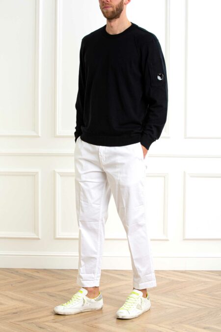 CP COMPANY-MAGLIA GIRO SEA ISLAND CREW NECK LENS KNIT-CP18CMKN026A004037A ECLIPSE XXL