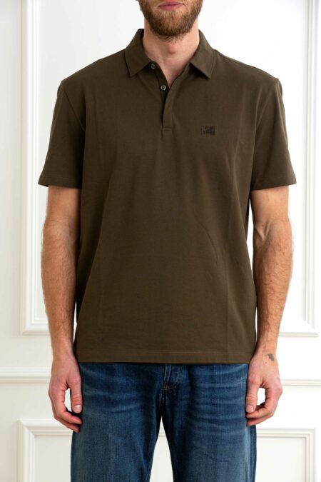 CP COMPANY-POLO STRETCH PIQUET LOGO-CP18CMPL165A005263W GREEN XL