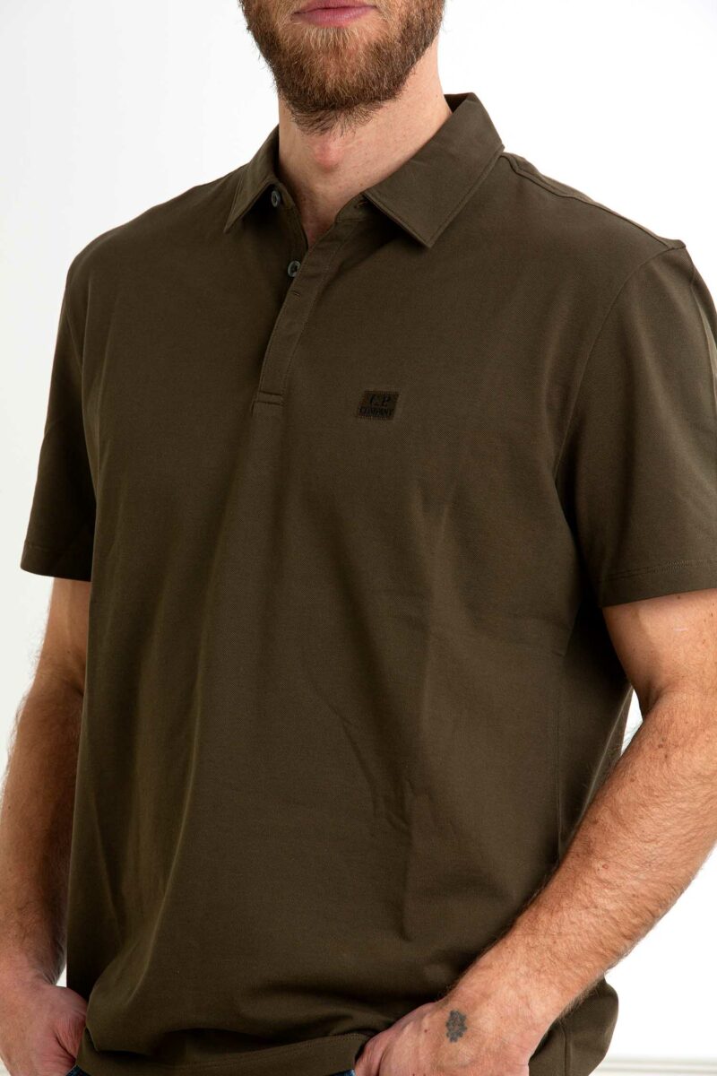 CP COMPANY-POLO STRETCH PIQUET LOGO-CP18CMPL165A005263W GREEN XL