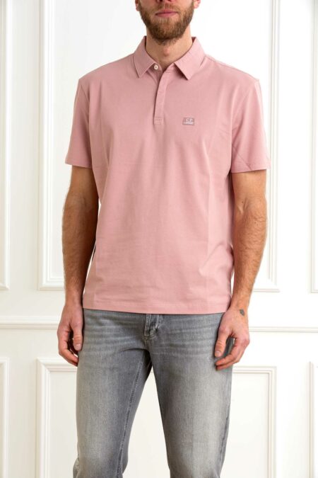 CP COMPANY-POLO STRETCH PIQUET LOGO-CP18CMPL165A005263W ROSE XL