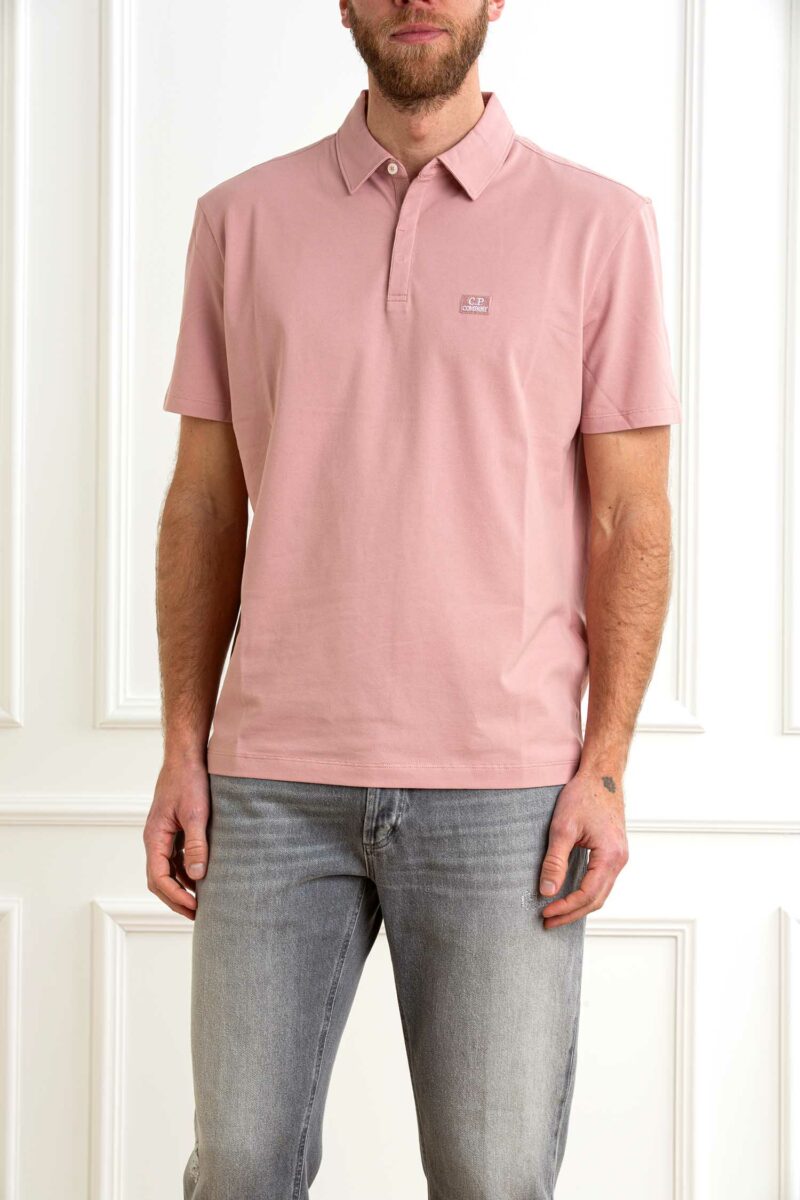 CP COMPANY-POLO STRETCH PIQUET LOGO-CP18CMPL165A005263W ROSE XL