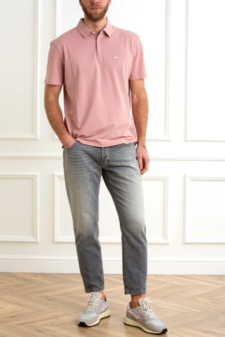 CP COMPANY-POLO STRETCH PIQUET LOGO-CP18CMPL165A005263W ROSE XL