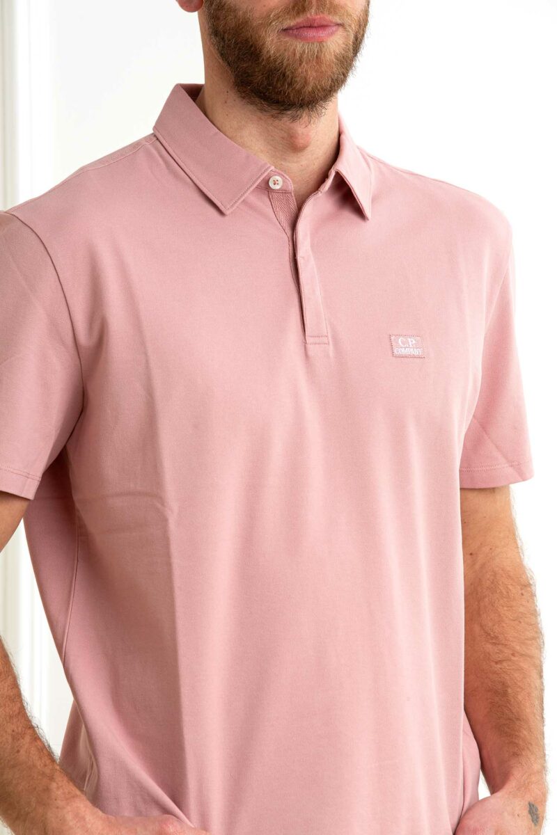 CP COMPANY-POLO STRETCH PIQUET LOGO-CP18CMPL165A005263W ROSE XL