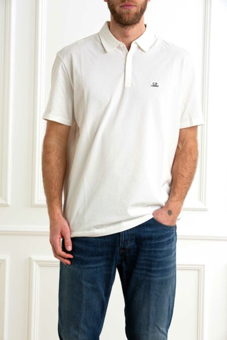 CP COMPANY-POLO STRETCH PIQUET LOGO-CP18CMPL165A005263W WHITE XXL