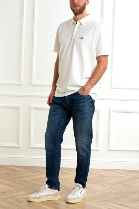 CP COMPANY-POLO STRETCH PIQUET LOGO-CP18CMPL165A005263W WHITE XXL