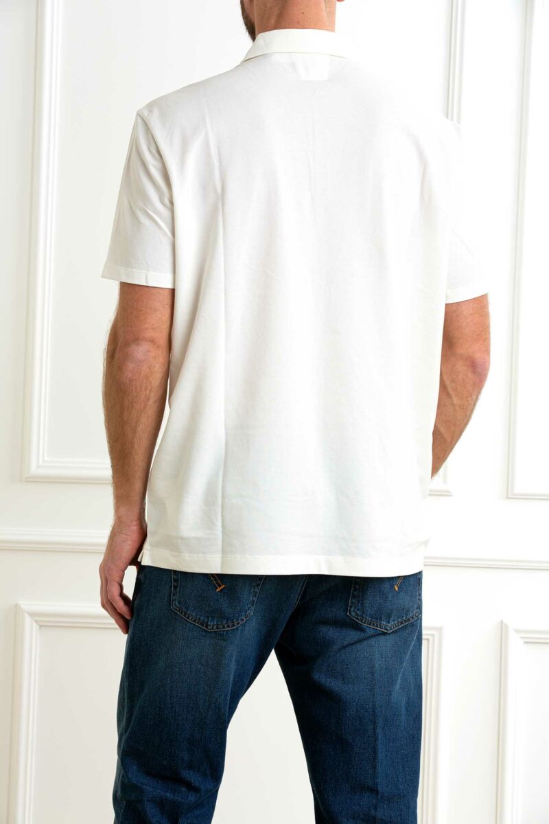 CP COMPANY-POLO STRETCH PIQUET LOGO-CP18CMPL165A005263W WHITE XXL