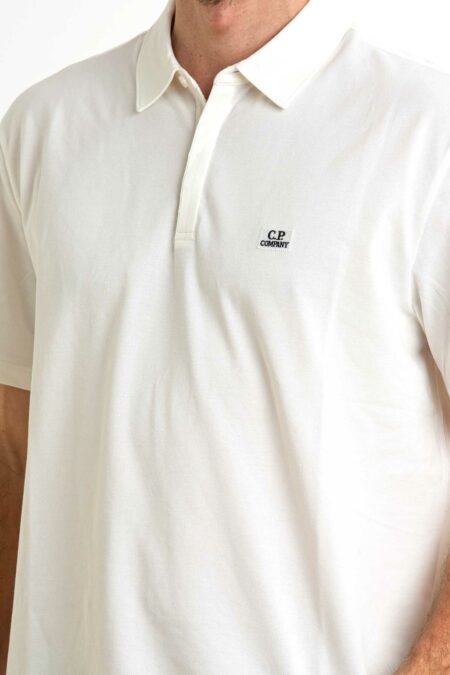 CP COMPANY-POLO STRETCH PIQUET LOGO-CP18CMPL165A005263W WHITE XXL
