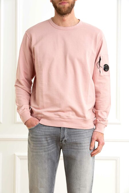 CP COMPANY-MAGLIA LIGHT FLEECE CREW NECK SWEATSHIRT-CP18CMSS019A002246G ROSE XL