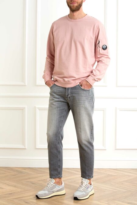 CP COMPANY-MAGLIA LIGHT FLEECE CREW NECK SWEATSHIRT-CP18CMSS019A002246G ROSE XL