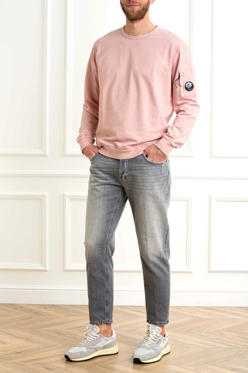 CP COMPANY-MAGLIA LIGHT FLEECE CREW NECK SWEATSHIRT-CP18CMSS019A002246G ROSE XL