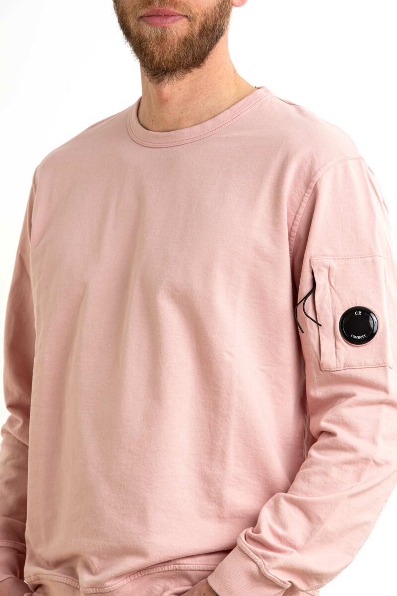 CP COMPANY-MAGLIA LIGHT FLEECE CREW NECK SWEATSHIRT-CP18CMSS019A002246G ROSE XL