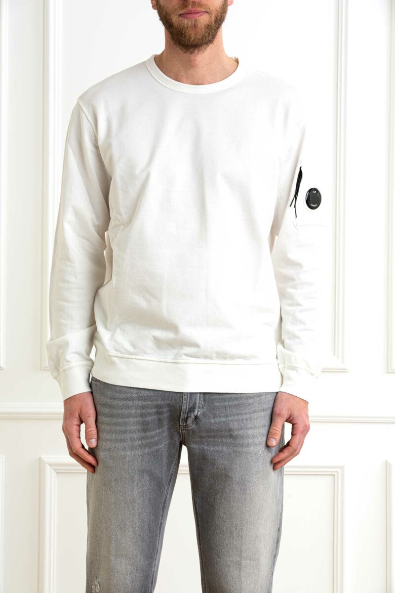 CP COMPANY-MAGLIA LIGHT FLEECE CREW NECK SWEATSHIRT-CP18CMSS019A002246G WHITE XL