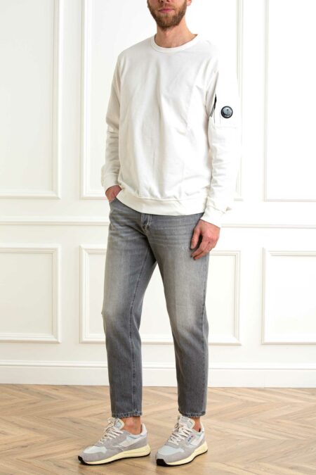 CP COMPANY-MAGLIA LIGHT FLEECE CREW NECK SWEATSHIRT-CP18CMSS019A002246G WHITE XL
