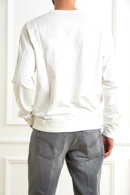CP COMPANY-MAGLIA LIGHT FLEECE CREW NECK SWEATSHIRT-CP18CMSS019A002246G WHITE XL