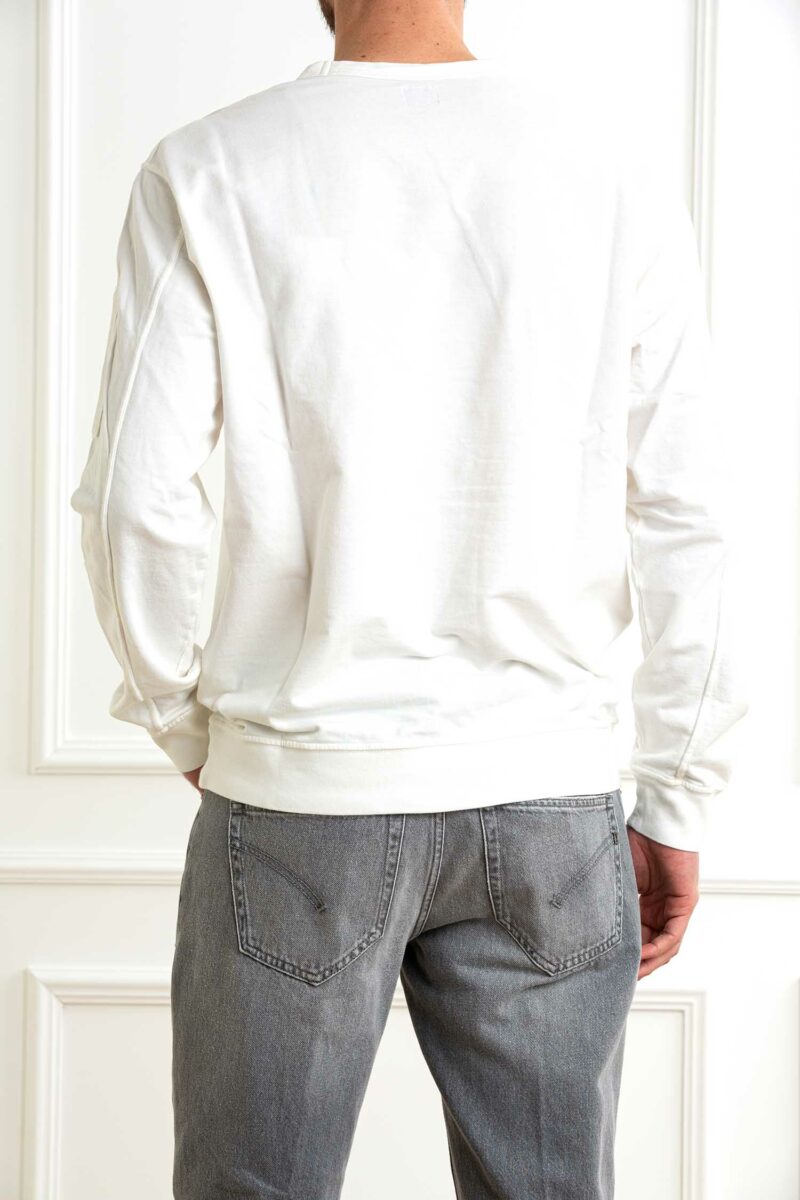 CP COMPANY-MAGLIA LIGHT FLEECE CREW NECK SWEATSHIRT-CP18CMSS019A002246G WHITE XL