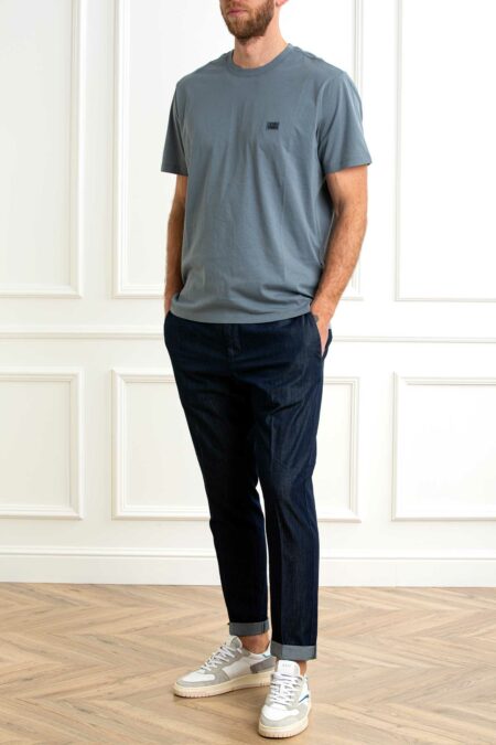 CP COMPANY-T-SHIRT MM 30/1 JERSEY LOGO PATCH-CP18CMTS031A005100W STORMY XL