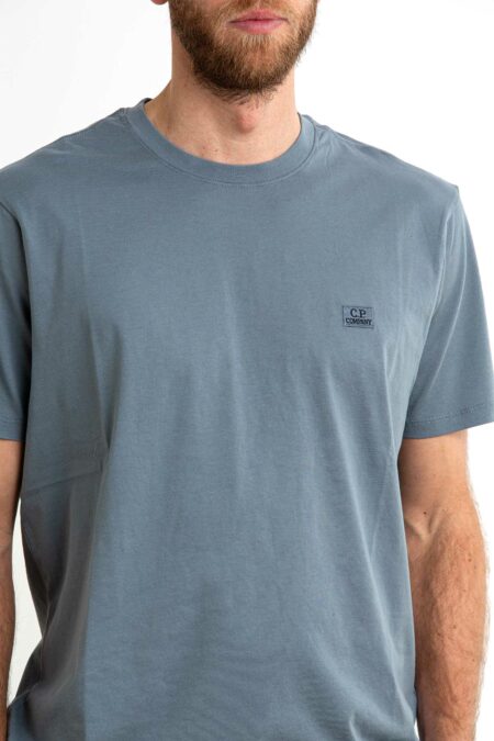 CP COMPANY-T-SHIRT MM 30/1 JERSEY LOGO PATCH-CP18CMTS031A005100W STORMY XL