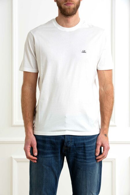 CP COMPANY-T-SHIRT MM 30/1 JERSEY LOGO PATCH-CP18CMTS031A005100W WHITE XXL