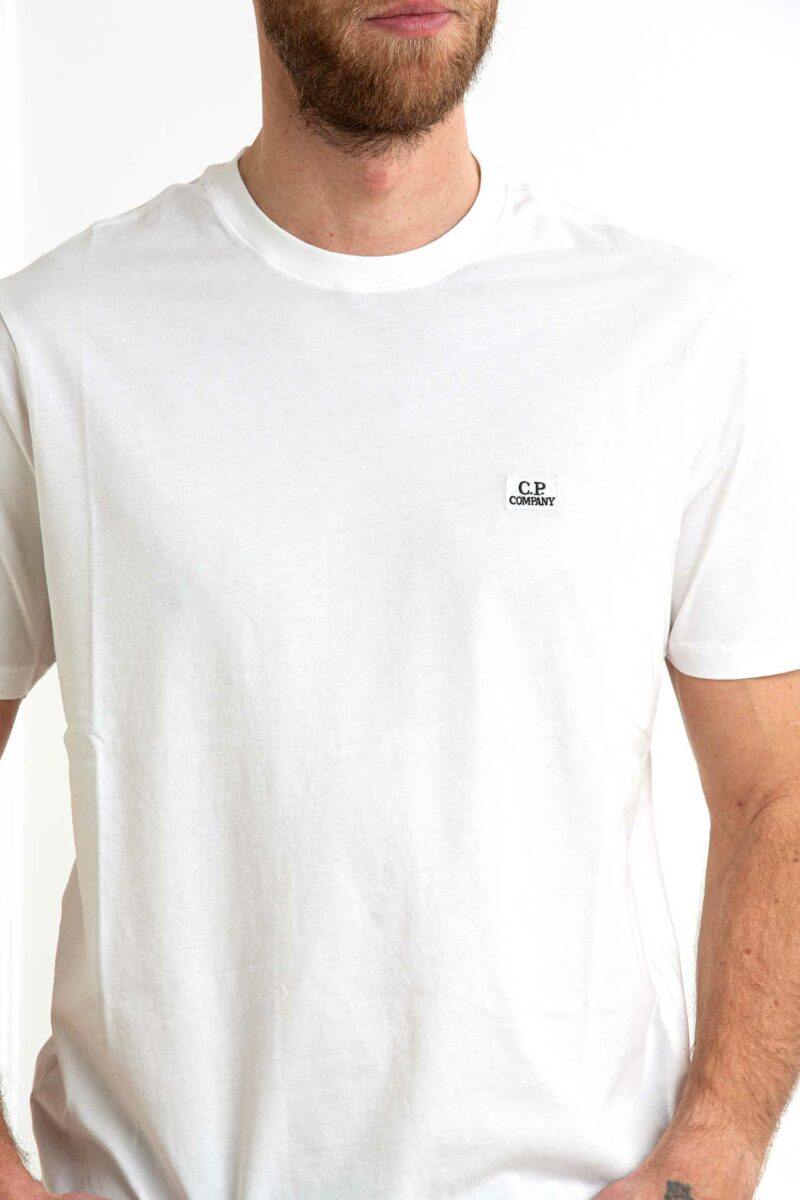 CP COMPANY-T-SHIRT MM 30/1 JERSEY LOGO PATCH-CP18CMTS031A005100W WHITE XXL