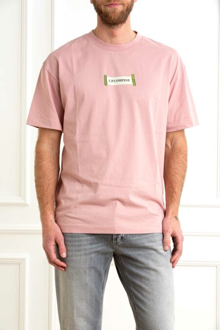 CP COMPANY-T-SHIRT 30/1 JERSEY LOGOS-CP18CMTS148A006586W ROSE XL