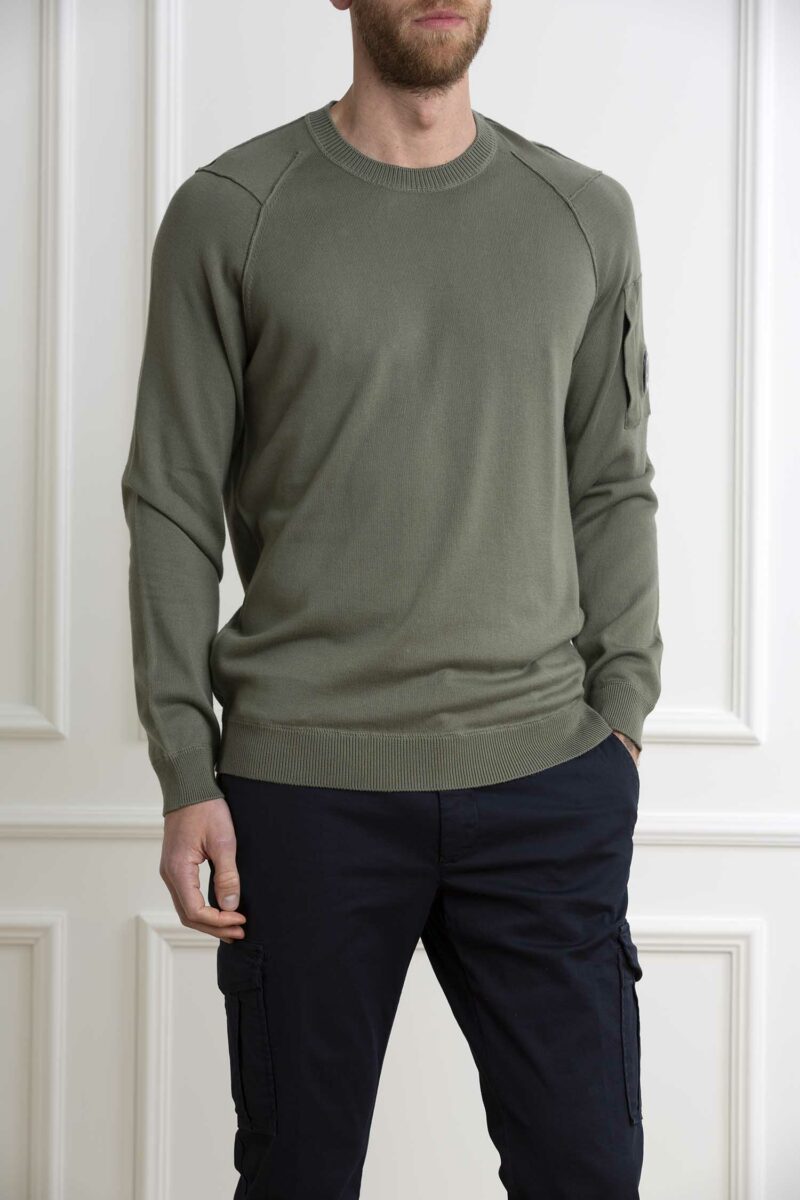 CP COMPANY-MAGLIA SEA ISLAND LENS KNIT-CPMKN129A004037A AGAVE 54