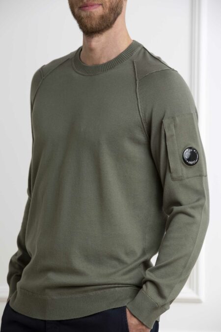 CP COMPANY-MAGLIA SEA ISLAND LENS KNIT-CPMKN129A004037A AGAVE 54