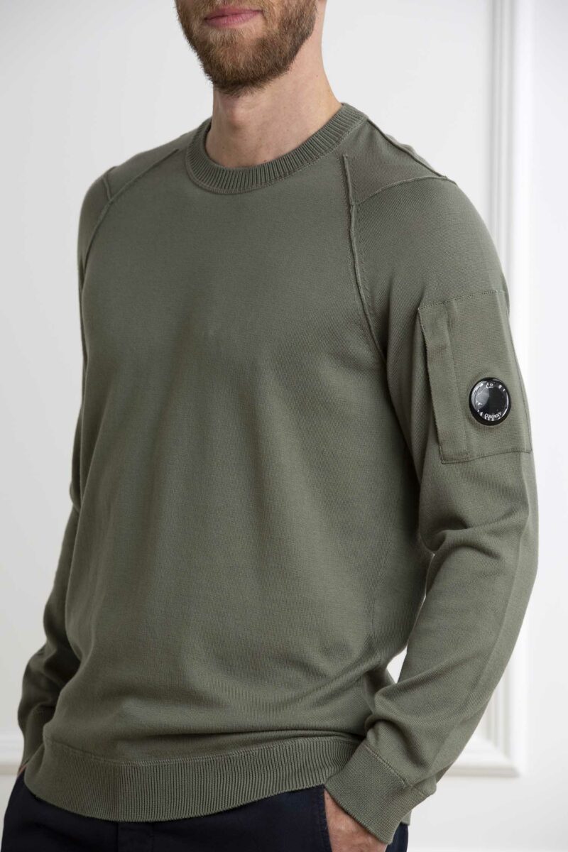 CP COMPANY-MAGLIA SEA ISLAND LENS KNIT-CPMKN129A004037A AGAVE 54