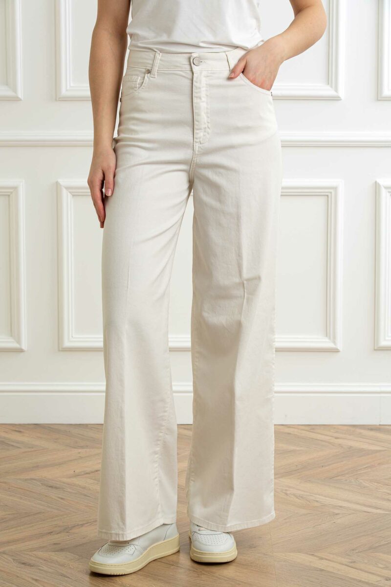 CRUNA-PANTALONE COTONE DONNA-CRUTAYLOR2408 BURRO 44