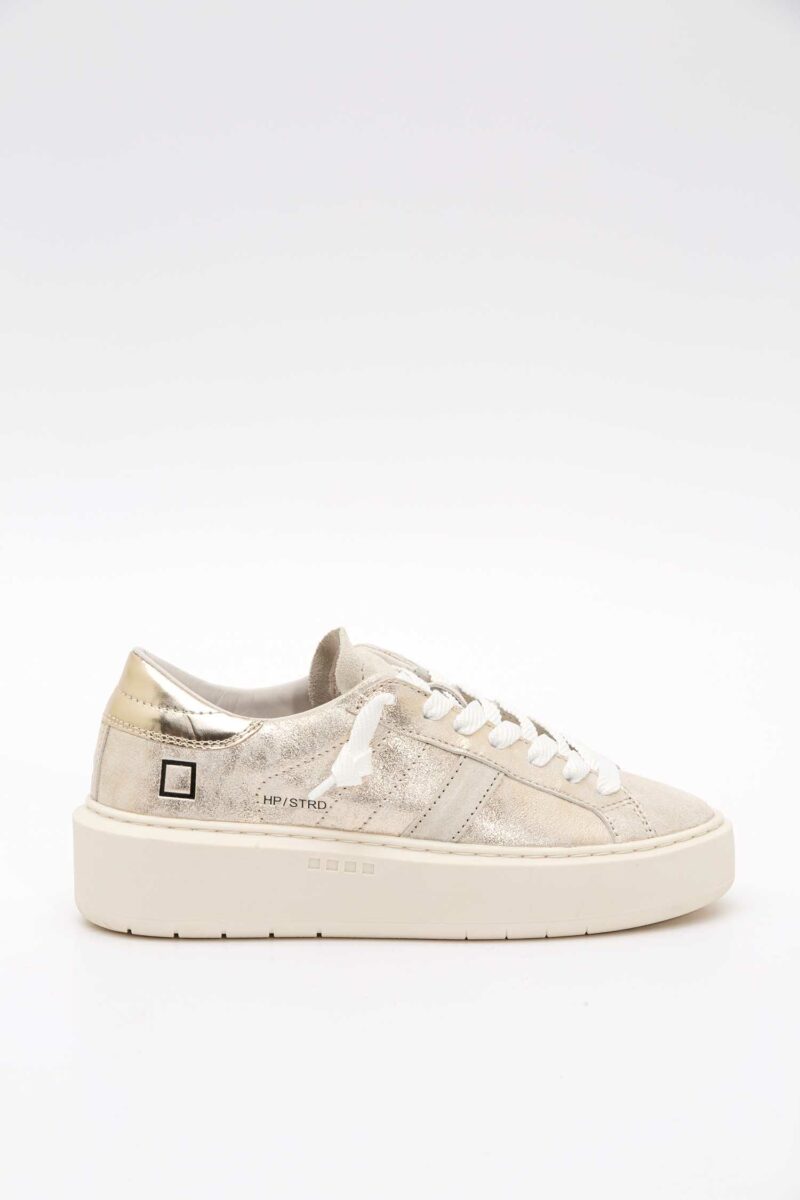 D.A.T.E.-SCARPA DONNA HILL LOW PLATFORM STARDUST PLATINUM-DATEW421HPSTPL ORO 40
