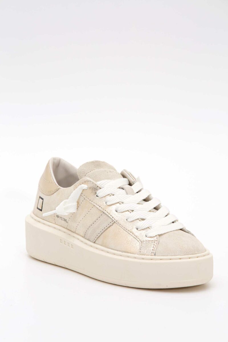 D.A.T.E.-SCARPA DONNA HILL LOW PLATFORM STARDUST PLATINUM-DATEW421HPSTPL ORO 40