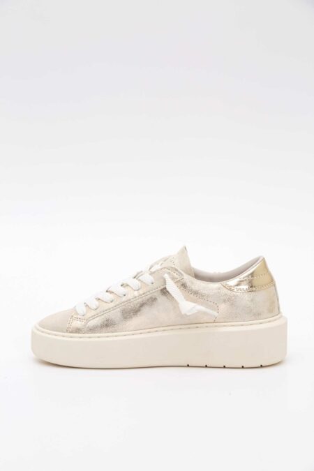D.A.T.E.-SCARPA DONNA HILL LOW PLATFORM STARDUST PLATINUM-DATEW421HPSTPL ORO 40