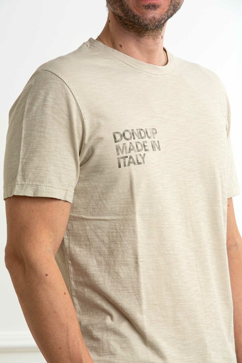 DONDUP-T-SHIRT FIAMMATA CON SCRITTA-DDUS198JF0195UIT3 BEIGE XL