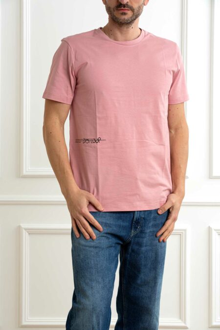 DONDUP-T-SHIRT COTONE STRETCH-DDUS198JF0309UIU2 ROSA XL