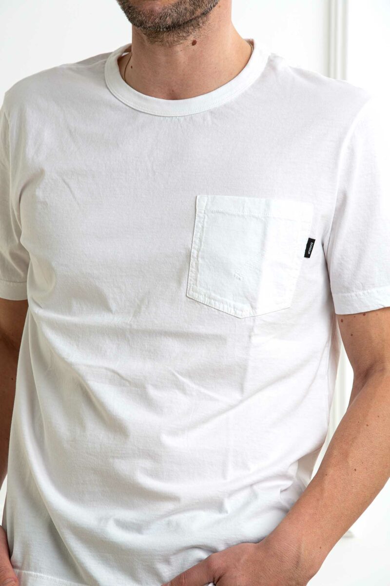 DONDUP-T-SHIRT CON TASCHINO-DDUS340JF0335U BIANCA XL