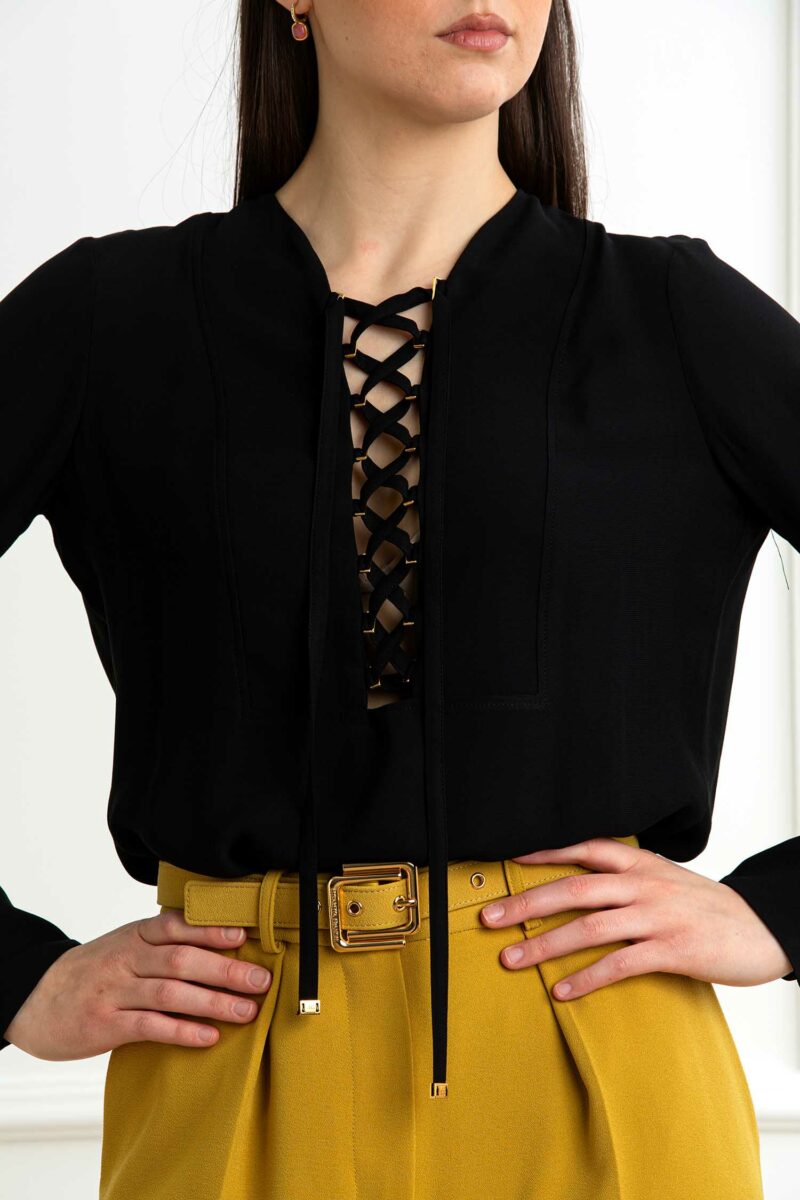 ELISABETTA FRANCHI-CAMICIA-EFCA00351E2 NERO 44
