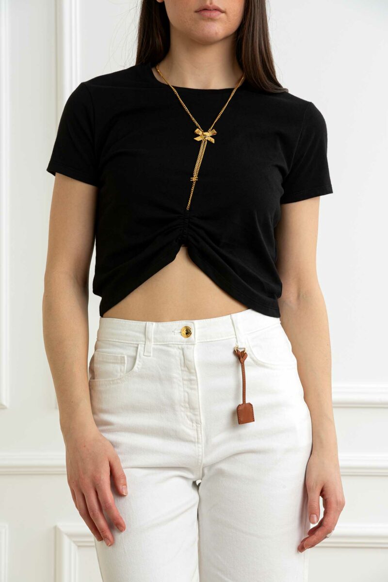 ELISABETTA FRANCHI-T-SHIRT CROP-EFMA00651E2 NERO 44