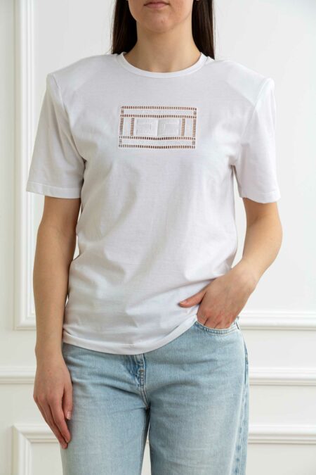 ELISABETTA FRANCHI-T-SHIRT-EFMA01651E2 GESSO 44