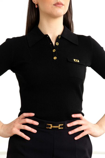 ELISABETTA FRANCHI-POLO TRICOT-EFMK63B51E2 NERO 44