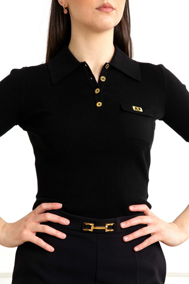 ELISABETTA FRANCHI-POLO TRICOT-EFMK63B51E2 NERO 44