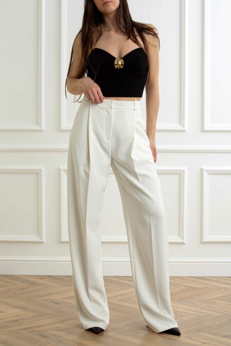 ELISABETTA FRANCHI-PANTALONE ESSENTIAL-EFPA08151E2 AVORIO 44