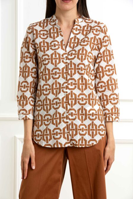 EMME MARELLA-CAMICIA MUSSOLA STAMPATA-EMACCOLTO52P COCCIO 46