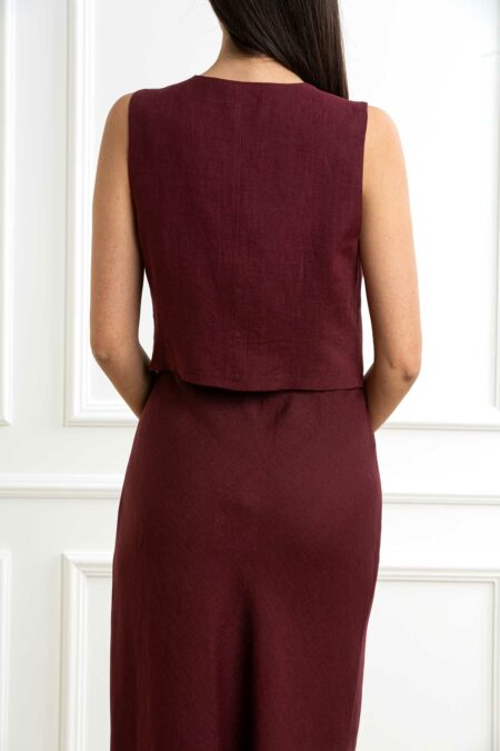 EMME MARELLA-GILET-EMANEMONE BORDEAUX 46