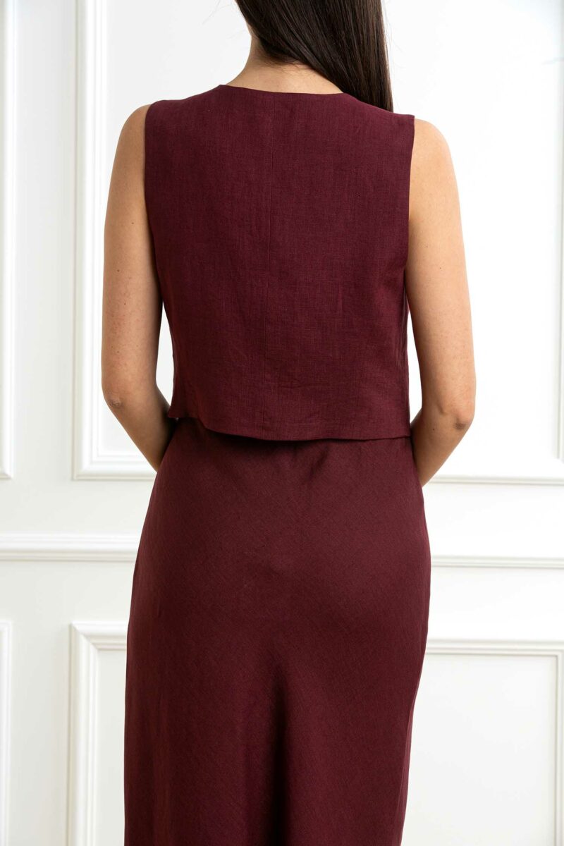 EMME MARELLA-GILET-EMANEMONE BORDEAUX 46