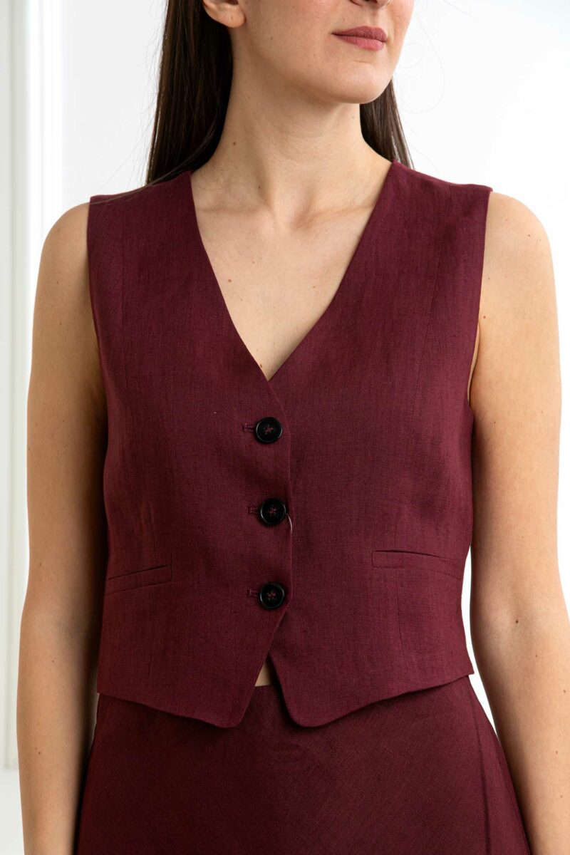 EMME MARELLA-GILET-EMANEMONE BORDEAUX 46