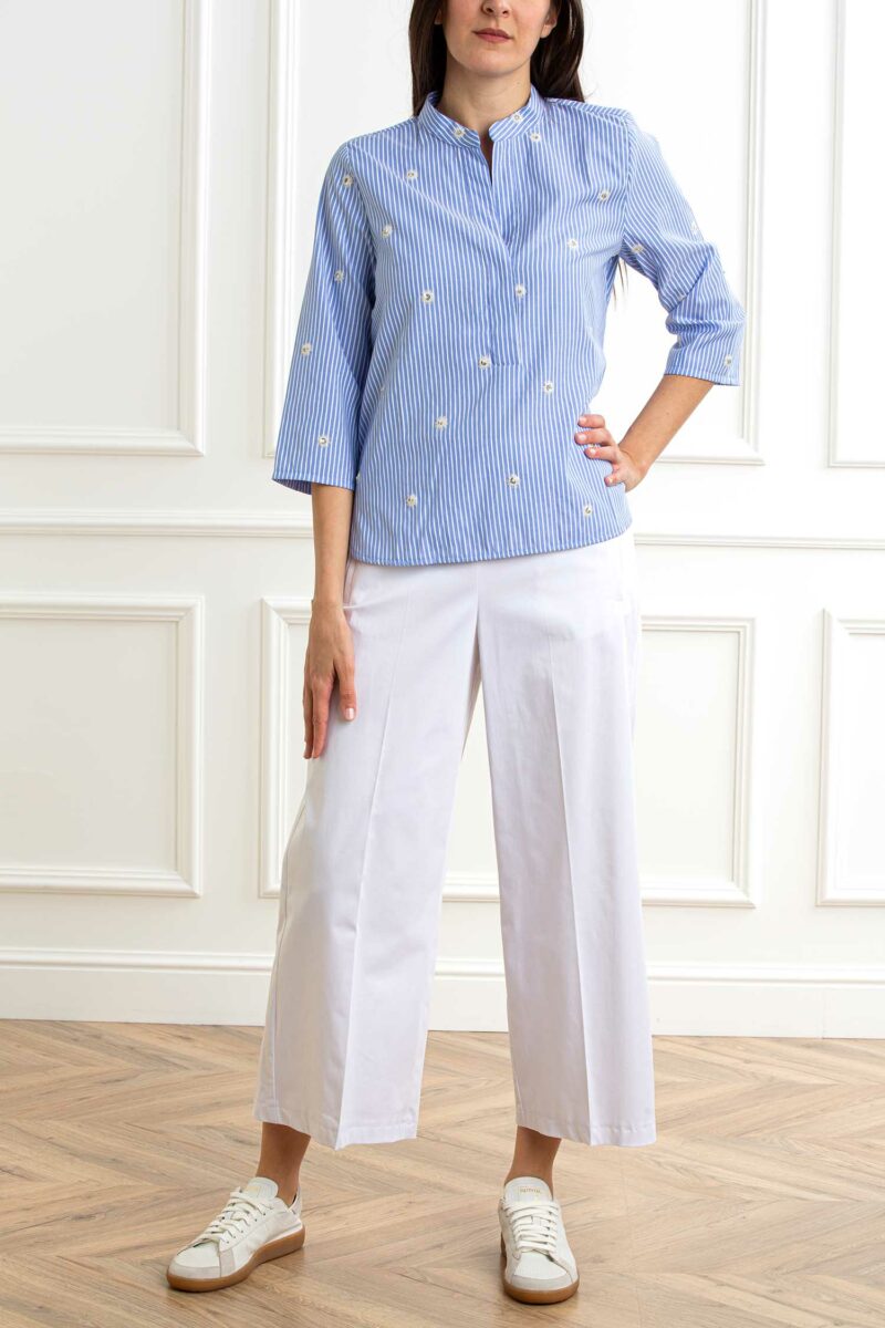 EMME MARELLA-CAMICIA COREANA-EMBRUSSON1 AZZURRO 44