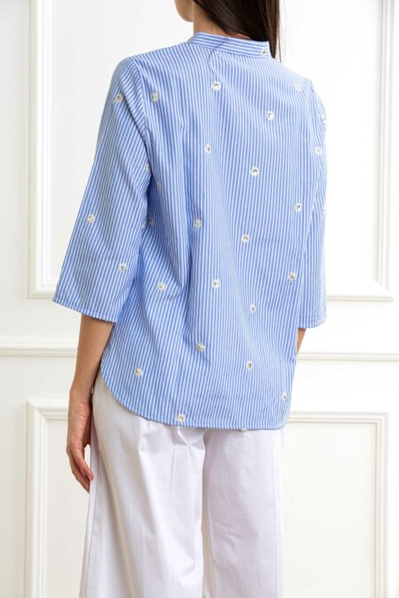 EMME MARELLA-CAMICIA COREANA-EMBRUSSON1 AZZURRO 44